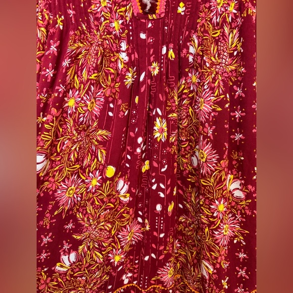 Poupette St Barth Ola Mini Dress Flowy Summer Long Sleeve Deep V - Picture 5 of 9